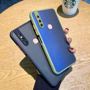 vivos1手机壳女防摔全包女男霸气透明潮牌简约磨砂硬壳撞色可爱薄