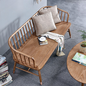 北欧冬夏两用全实木沙发小户型现代简约三人位客厅木质白蜡木家具