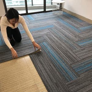 办公室地毯商用环保写字楼图案防火阻燃灰色地面毯拼接式广州佛山