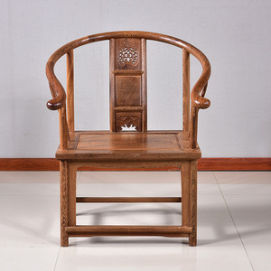 红木家具鸡翅木圈椅中式仿古休闲靠背椅子围椅太师椅实木家用茶椅