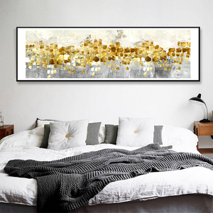 北欧客厅横版装饰画长幅挂画现代简约客厅卧室床头画仙人掌壁画