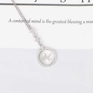 疯疯饰品   925银白贝四角星项链_fs_394