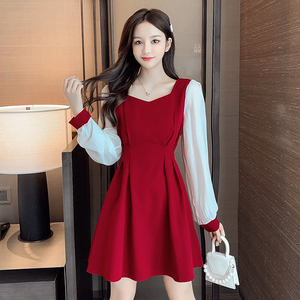 秋装气质连衣裙150cm娇小女装小矮个子155显瘦早秋穿搭配收腰裙子