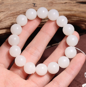 方言精品和田玉佩戴级新疆油润细腻青海料羊脂白玉12mm手串手链n