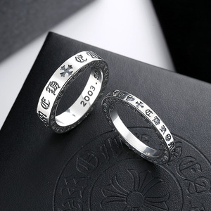 black58418976淘宝925银高版本克罗心戒指永恒经典窄款情侣戒指男女