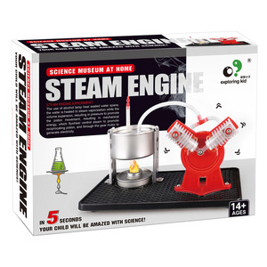 探索小子蒸汽引擎 DIY发动机儿童实验玩具斯特林发电机蒸汽机模型