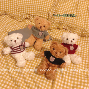 韩国ins风格可爱的穿毛衣的小熊公仔毛绒玩具小号玩偶生日礼物