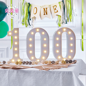 LED数字灯大小号生日100天一周岁百日宴庆祝派对求婚结婚纪念装饰