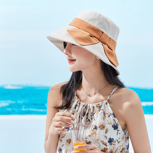 布塔防晒帽女夏百搭渔夫帽大帽檐遮脸防紫外线太阳帽子户外遮阳帽