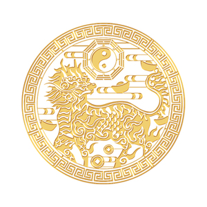 麒麟摆件祥瑞龙凤纯铜隐形创意手机贴纸金属贴大门卧室门对门挂件