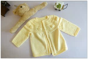 小金鱼秋冬款纯手工从上往下编织长袖开衫婴幼儿男女外套