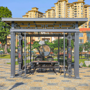 户外凉亭欧式庭院花园别墅铝合金遮阳棚电动翻转休闲阳台中式亭子