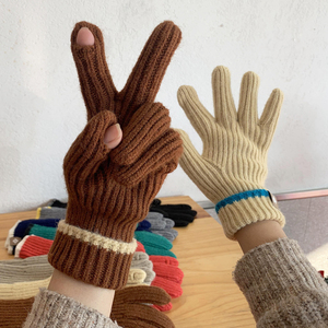 半指毛线手套女
