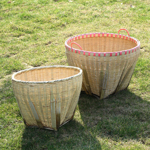 竹编篮框盛装稻米竹筐特色手作竹箩喜事用品篓子镇店之宝0人付款28