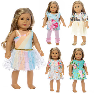 跨境亚马逊热卖娃娃衣服18寸美国女孩玩具换装娃衣冰淇淋裙子