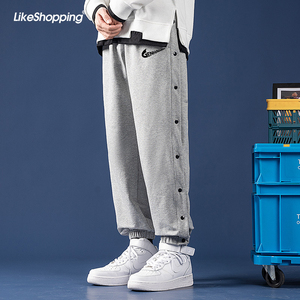 fog排扣裤全开扣裤子男cba篮球训练春秋nba休闲运动宽松秒脱卫裤