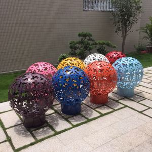 不锈钢球镂空球大圆球户外摆件花园装饰球定做不锈钢草地球大号