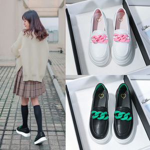 正品耐克飞织春秋新款乐福鞋女糖果色内增高休闲女鞋日系校园风jk