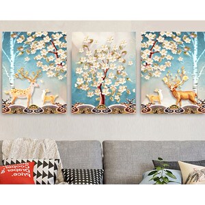 墙上贴墙画卧室