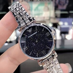 官网armani阿玛尼手表璀璨星空满天星女表简约精钢防水石英腕表