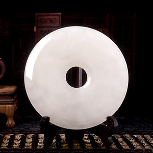 玉石平安扣摆件大号客厅酒柜家居电视柜装饰品和氏璧乔迁礼品