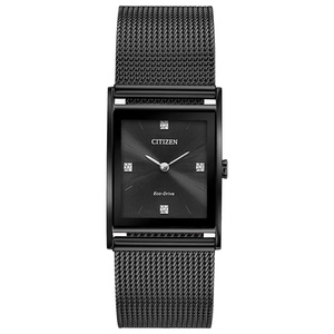 现货 citizen 西铁城手表男 bl6008-53e 光动能镶钻方形防水男表
