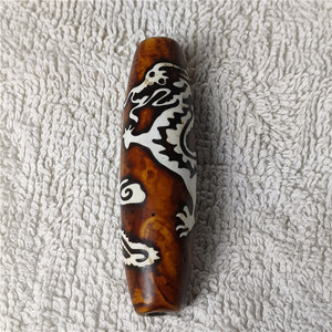 仿古手工艺品 天眼天珠 缠丝玛瑙龙纹天珠工艺精美 鉴赏收藏