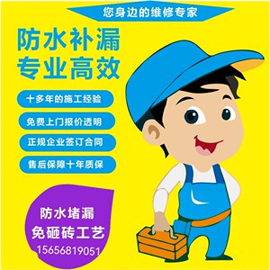 南京全市防水补漏卫生间免砸砖补漏厨房屋面等全国连锁专业堵漏