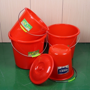 铁把手红桶大号耐摔塑料手提水桶家用洗衣桶储水桶收纳桶加厚米桶