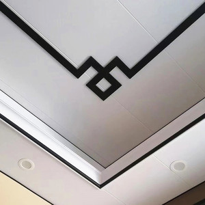 新中式吊顶角花客厅天花转角阴角线实木镂空花格墙贴平板装饰线条