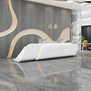 创意异形玻璃钢烤漆前台大型公司订做大堂接待售楼部服务吧台定制