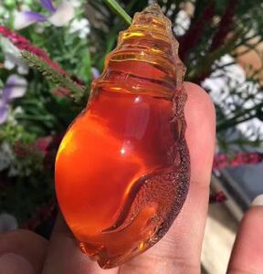 出一个净水血茶海螺挂坠 无杂裂冰 支持全国复检.特价1800元