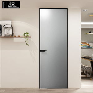 铝合金极简窄边无框超白长虹厨房卫生间阳台隐形框白色玻璃平开门