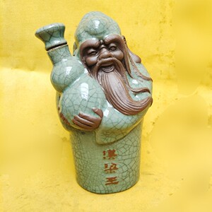 老酒瓶收藏人物陶瓷创意汉梁王空瓶装饰摆件