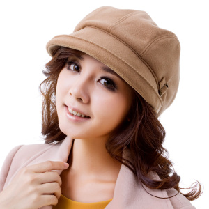 女士帽子 秋冬 时尚韩版 淑女帽 羊毛呢子帽子 画家帽 八角