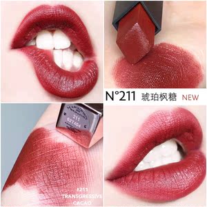 ysl圣罗兰小粉条杨树林细管哑光口红 211#琥珀枫糖红棕带细闪显白