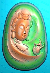 侧脸 半身 观音头 精雕图 浮雕玉雕灰度图 电脑雕刻 jdp bmp