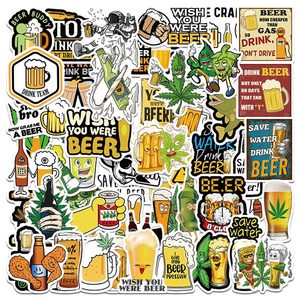 50张有趣的啤酒涂鸦贴纸卡通笔记本电脑水杯装饰防水自粘DIY贴画