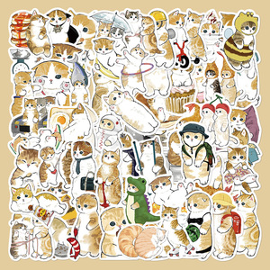 日系卡通可爱小猫咪系列橘猫暹罗猫装饰手机壳平板贴纸自粘贴画