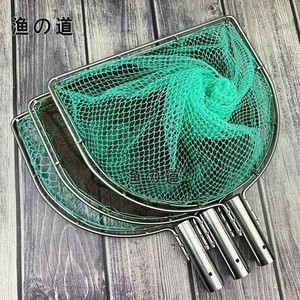 不锈钢平头双圈304抄网头方形鱼网捞鱼网兜三角手抄网大鱼捞抄子