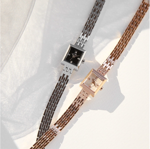 韩国专柜正品LLOYD 新款 复古款 方形盘 钻石刻度 钢带手表 女款