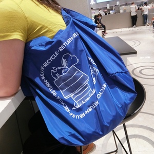 日杂志新款史努比防水大容量环保袋可折叠游泳购物袋收纳袋妈咪包