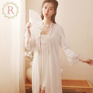 rosetree睡袍女春秋季长款浴袍浴衣新娘晨袍国风古风汉服睡衣长袍