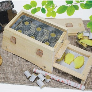 实木6柱隔姜艾灸盒家用网槽艾炙隔姜仪艾灸箱六孔宫寒腹部隔姜灸