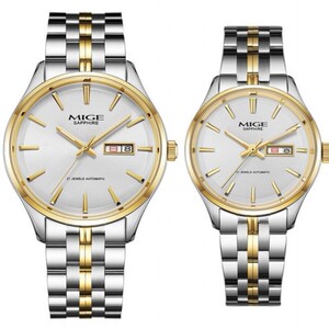 米格手表男士机械表全自动钢带男表