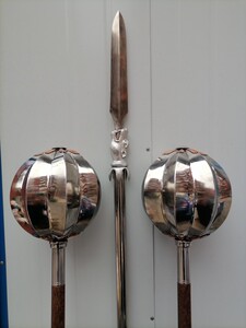 高氏手工武术器械十八般兵器李元霸八楞混元双锤 八楞梅花亮银锤