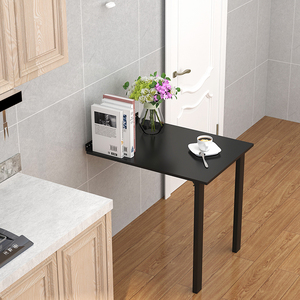 定制壁挂折叠餐桌伸缩隐形家用多功能墙桌椅厨房吃饭加高桌子吧台