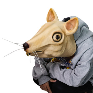 老鼠面具头套忍者神龟面具抖音人气变异老鼠人头套影视表演道具