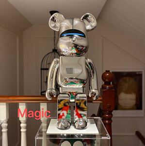 bearbrick 初代空山基银色电镀 sorayama 1000% 积木熊 be@rbrick