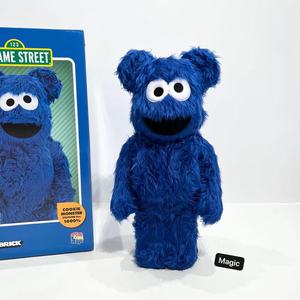 bearbrick 芝麻街蓝毛甜饼怪蓝色 cookie monster 毛绒熊 1000%